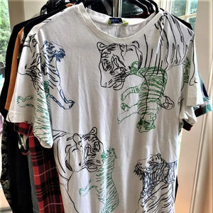 Versace Jeans Men’s Black White Pattern  T-Shirt